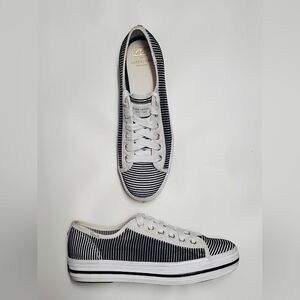 Kate Spade Black and White Striped Sneakers